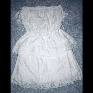 Lace Strapless Layered Dress